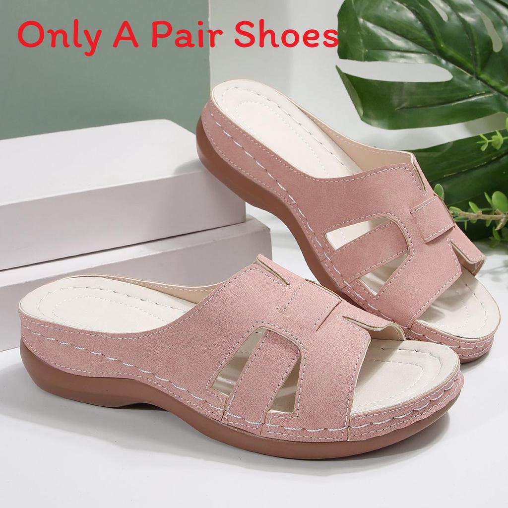 Wish Summer Womens Open Toe Slip On Sandals With Thick Sole For Beach And Casual Wear