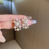 Retro Pearl & Diamond-Inlaid Necklace with Stud Earrings - Elegant Courtly Design for Women