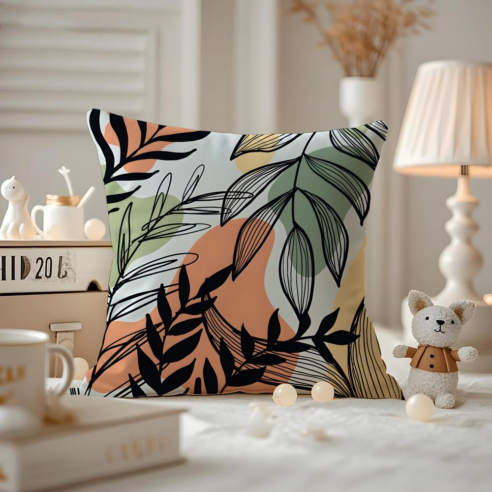 Cool Summer Prints Cushion Cover Anti-dustmite Pillowcase Invisible Zipper Silky Short Plush Sofa Cushion Cover