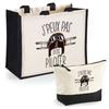 Tote Bag - PLANETEE - Duo Cabas Jute Et Trousse "Aviation Pilote J'peux Pas" - Jute & Cotton - HD DTF Printing - Made In France