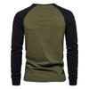 Raglan Sleeve Men's Bottoming Shirt Long Sleeve Splicing T-shirt Men's Casual Men's Cotton T-shirt