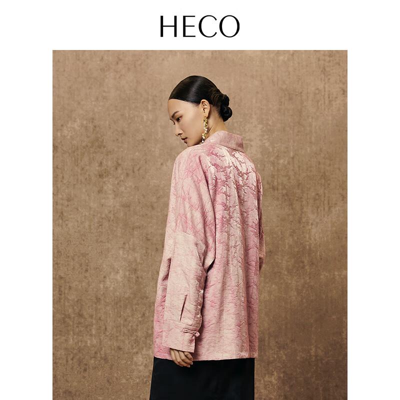Heco New Chinese Style Jacquard Oblique Placket Tie-Up Blouse