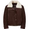 JIUZI AnnaKoe Women's Retro Faux Suede Down Jacket with Furry Lapel