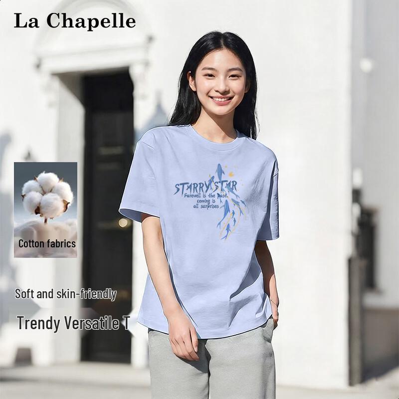 La Chapelle Women s Pure Cotton Round Neck Short Sleeve T-shirt L
