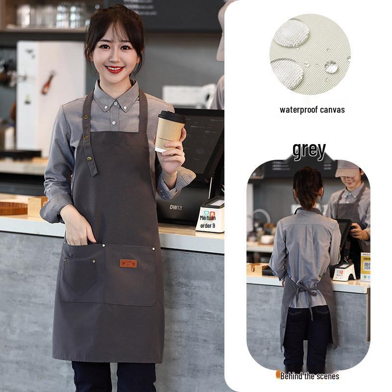 Anpassad Canvas Midjeförkläde - Barista, Mjölkte, BBQ, Catering Arbetskläder för Kvinnor