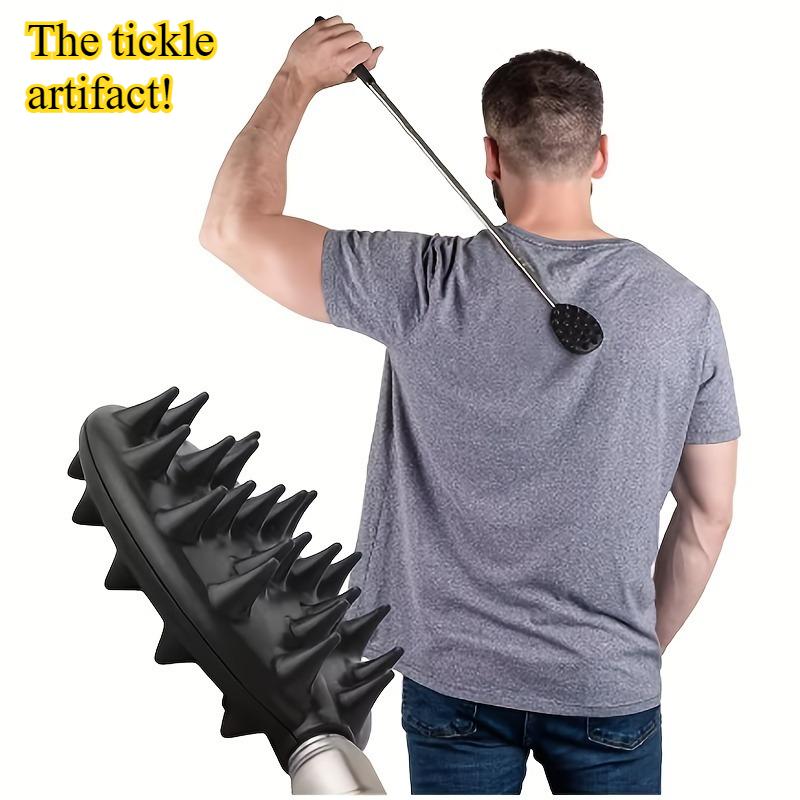 A Retractable Prickly Cactus Back Scratcher Made of Heavy-Duty PVC Featuring Adjustable Length for Single-Handed Use