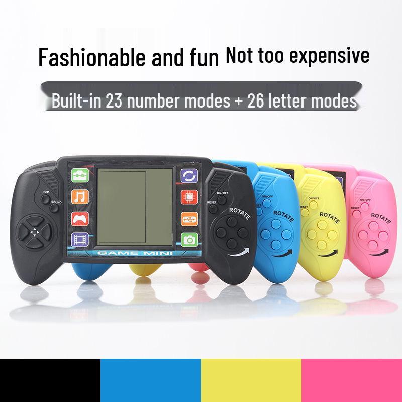 Nostalgic Retro Russian Tetris Handheld Game Console with Large Screen for Children's Play.