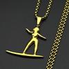 Surfer Surfbrett Anhänger Halskette Strand Ozean Liebhaber Geschenk Sommer Sport Edelstahl Strand Ausflüge Kette Tägliches Tragen Schmuck