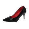 Summer new pointed thin heel temperament high heel light mouth patent leather single shoes nude versatile high heels