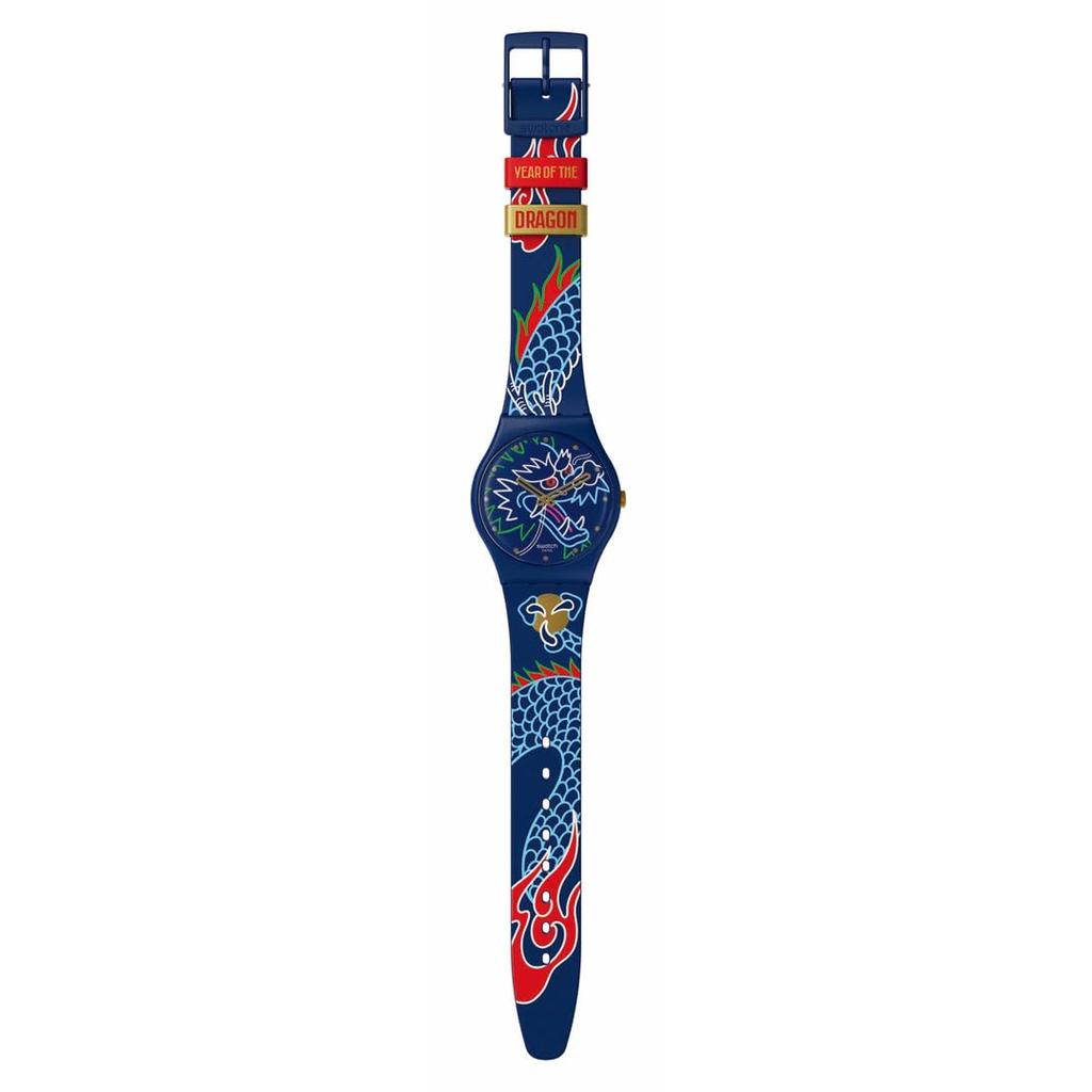 Swatch Dragon in Waves SO28Z125 Blue Watch