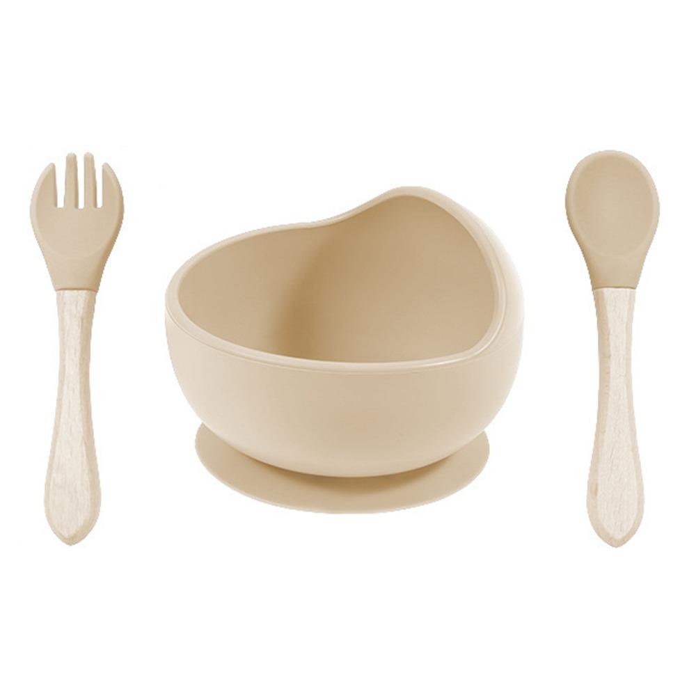 

Anti-Slip Spill-Proof Suction Bowl Flexible Toddler Feeding Dishes Kids Tableware бежевый