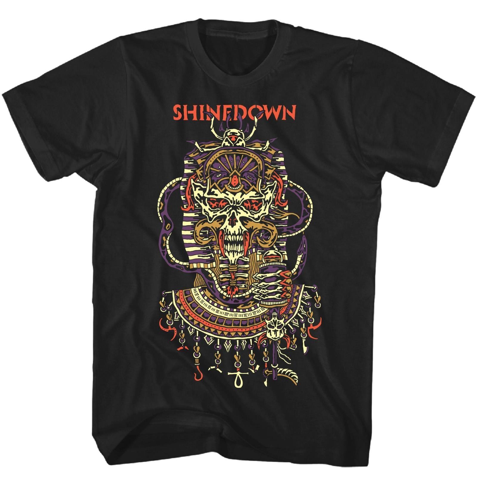 Shinedown Planet Zero Черепа Мужская Футболка Музыка Классический Рок Группа Футболка Новая Черная L