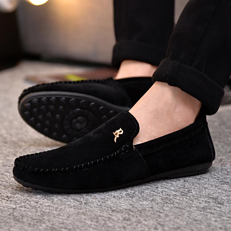 Men's Korean Style Slip-On Loafers – Trendy, Casual, Non-slip Cloth Driving Shoes