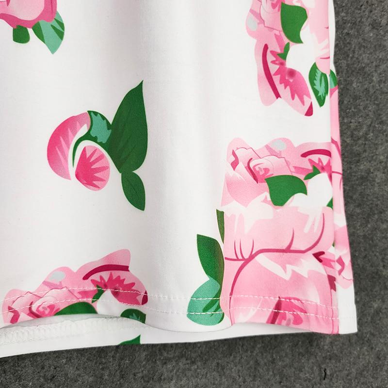 Édes lányok nagy virágos pólók divat nyári gyerekek felsők pólók aranyos nyomtatott pólók nyakú gyermek pólók