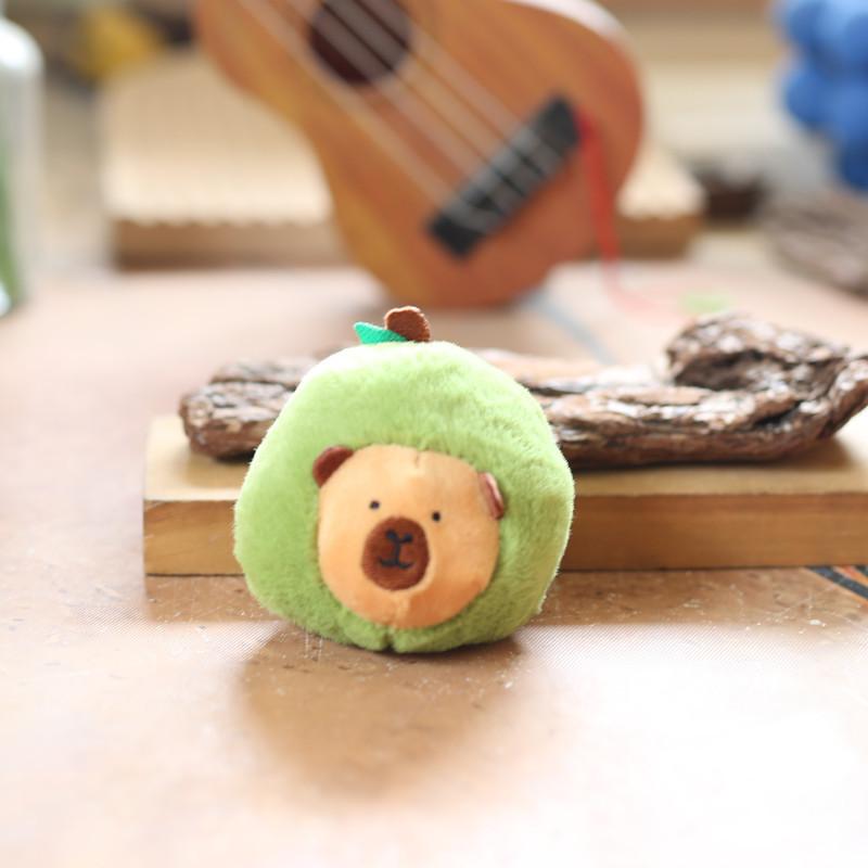 Plush Capybara Avocado Keychain Stuffed Toy Bag Pendant Gift For Teens Kids