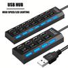 USB 2.0 HUB USB 3.0 Power Adapter Multi USB Ports Power Adapter Expander USB Multi Port Splitter With Switch For Laptop Computer