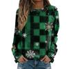 Women's Fashion Casual Long Sleeve Christmas Printed Neck Sweatshirt Top