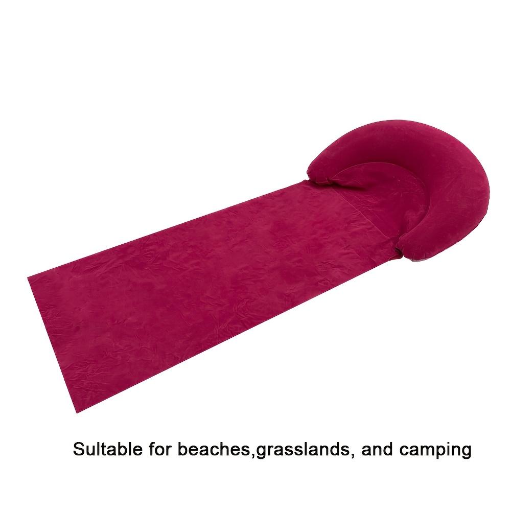 1Pc Beach Mat With Inflatable Headrest Outdoor Mat Anti-Sand Suitable For Outdoor Camping And Picnics Single Person Sleeping Mat Foldable Portable Inflatable beach mat вино красного