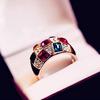 Fashion Style Austrian Colored Diamonds Symphony Crystal Women's Luxury Noble Classic Ring