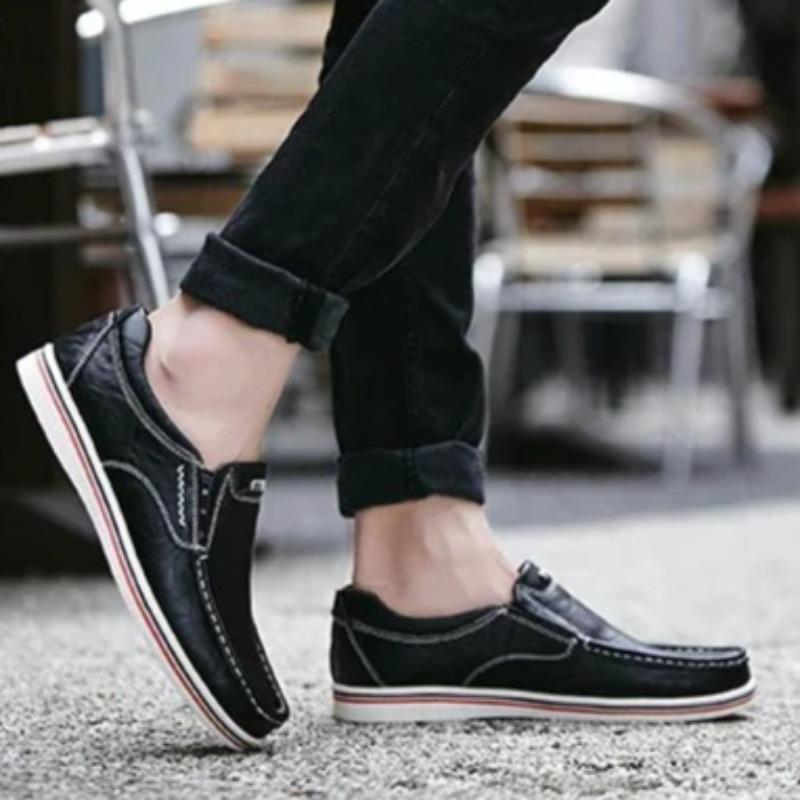 Trendy Men Casual Shoes Genuine Leather Business Office Shoe Men's Loafers Soft Soled Comfort Driving Shoes Moccasins Man Shoes