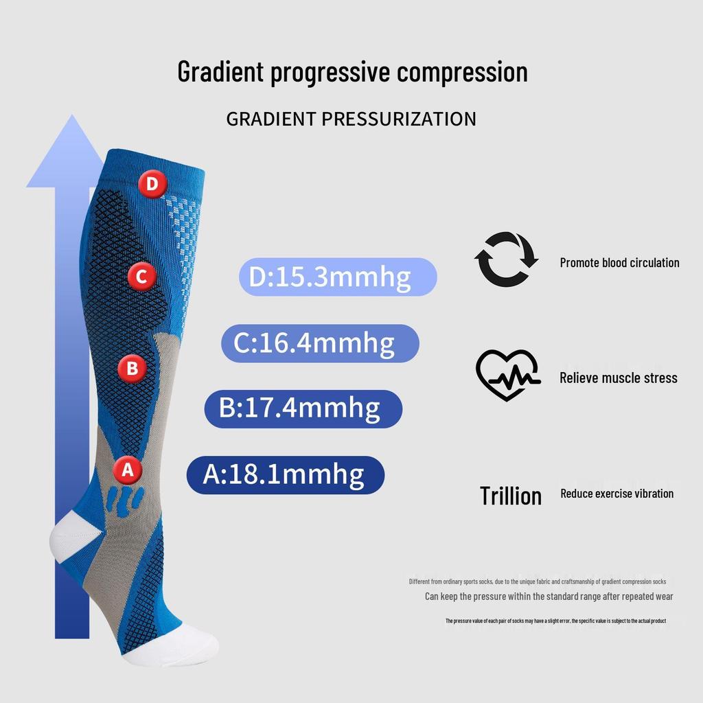 Unisex Nylon Compression Socks: Knee-High for Cycling, Football, Running & Outdoor Sports