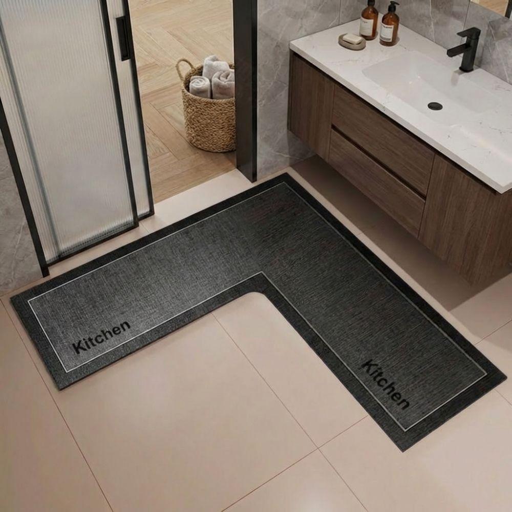 Tapete de Cozinha em L de Luxo Antiderrapante Lavável Tapete de Banheiro Absorvente de Água Resistente a Óleo Tapete de Canto de Cozinha Para Canto da Casa