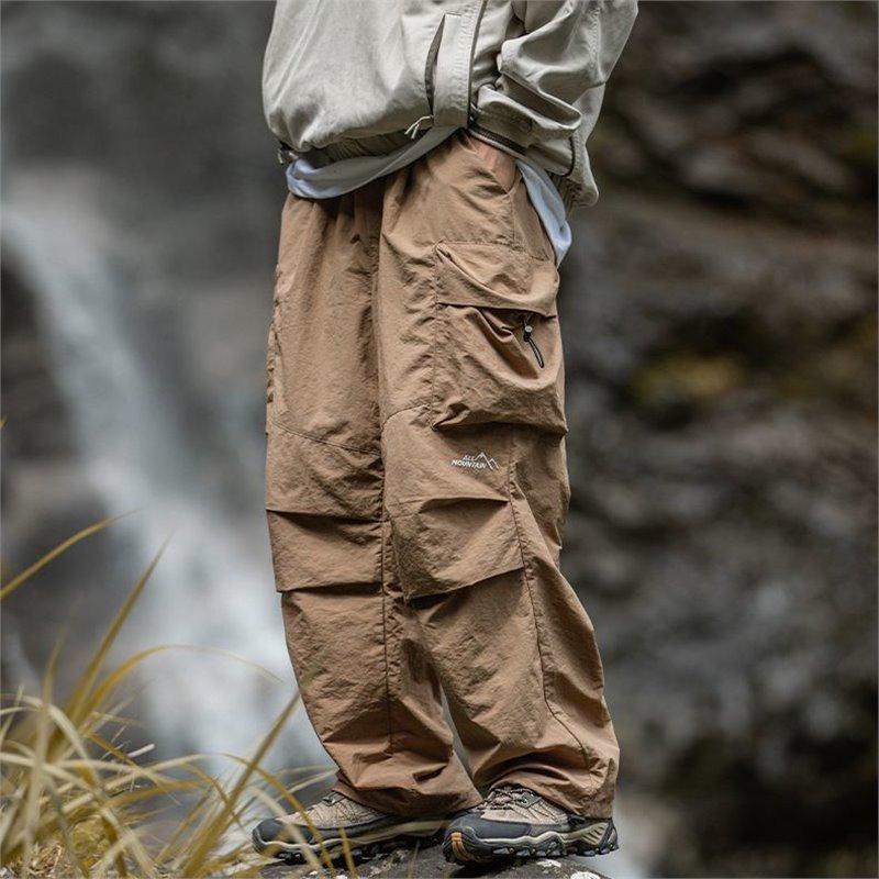 Pantaloni Cargo de Drumeție Vintage Largi pentru Bărbați Impermeabili Casual Sport Jogging Primăvară Vară Pantaloni Parachute Outdoor cu Picior Larg