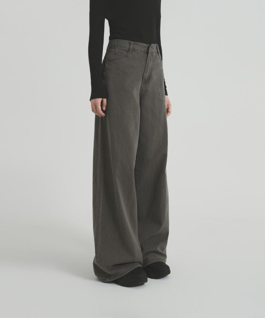 GOLDPERCENT Women'S Look Vintage Point Button Wide Cotton Pants (2 Colors, Big Size)