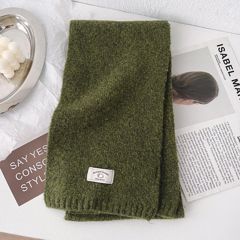 Women'S Winter Scarves Cashmere Scarf Girl Black Ladies Winter Wool Scarf Solid Color Scarves Warm Cold-Proof Poncho