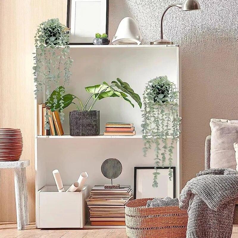 1PC 22 Inch Artificial Hanging Eucalyptus Plants For Home Decor Fake Plant Artificial Drooping Plant For Indoor Outdoor Decor