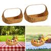 Handwoven Picnic Basket Imitation Rattan Storage with Handle Organizer for Party