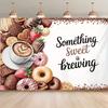 2D Flat Watercolor Coffee & Dessert Photography Background Cloth
