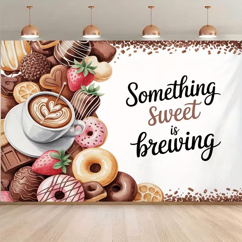 

2D Flat Watercolor Coffee & Dessert Photography Background Cloth 47.2x31.5inch/120*80cm