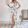 Women's Sexy Suspender Irregular Dress Long Suspender Floral Beach Dress