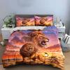 Majestic Lions Sunset Art Bedding Duvet Cover Set Duvet Cover Pillowcases  (1*Duvet Cover 2*Pillowcases, Without Duvet Insert)