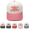 WORLD'S BEST POPPY Embroidery Color Matching Truck Driver Hat European and American Men's and Women's Sunshade Dad Hat