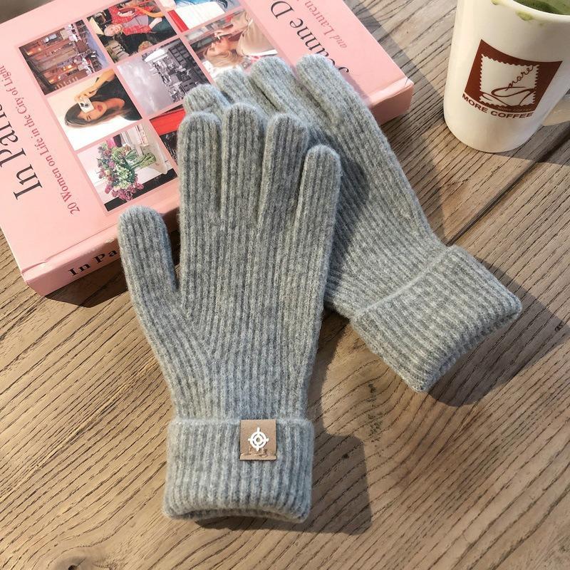 

New Autumn and Winter Adult Knitted Wool Finger Revealing Gloves for Women s Wool Knitted Gloves for Touch Screen Warm Gloves
