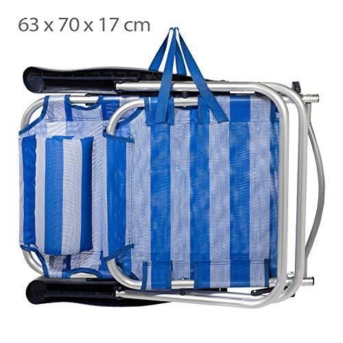 Chaise Pliante Multiposition - AKTIVE - 53955 - Aluminium - 1 Place - Bleu