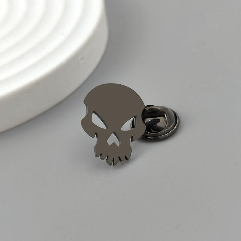European American Halloween Ghost Skull Stainless Steel Brooch Men s Versatile Coat Shirt Cufflinks 18K
