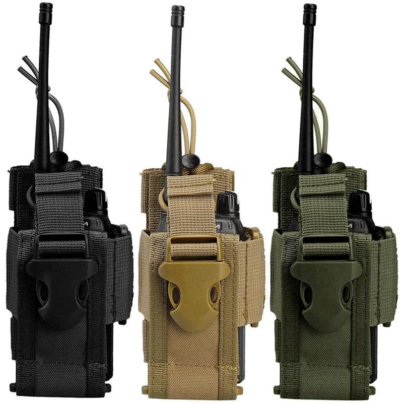 1Pc Adjustable Radio Holder Bag Molle Two Way Radio Holster Pouch Holder Nylon Duty Storage Case Walkie Talkie Bag