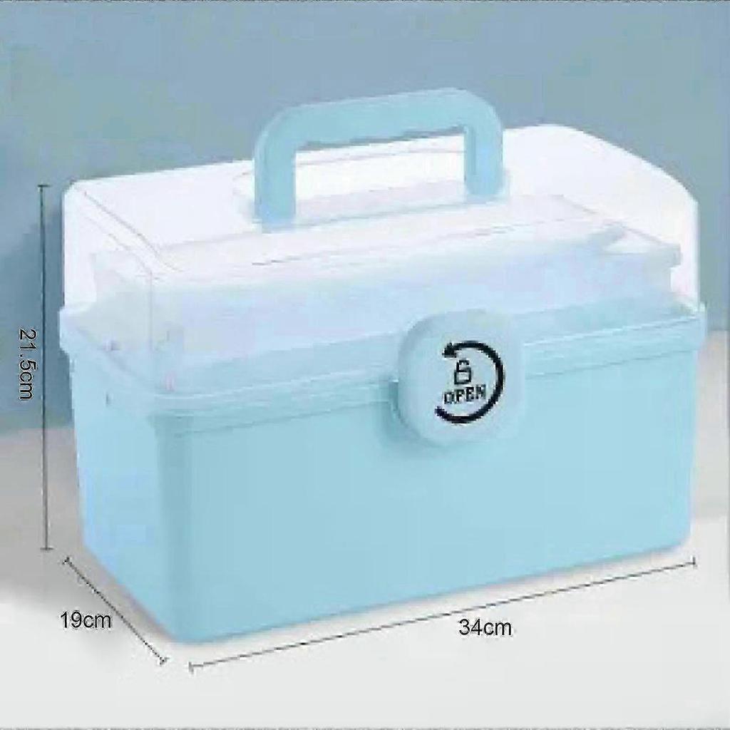 Portable Multi - Layered Medicine Storage Box with Handle - Large Capacity for Household First Aid 25-26s