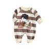 Spring Baby Romper: Yarn-Dyed Striped Cotton Bodysuit for Boys & Girls