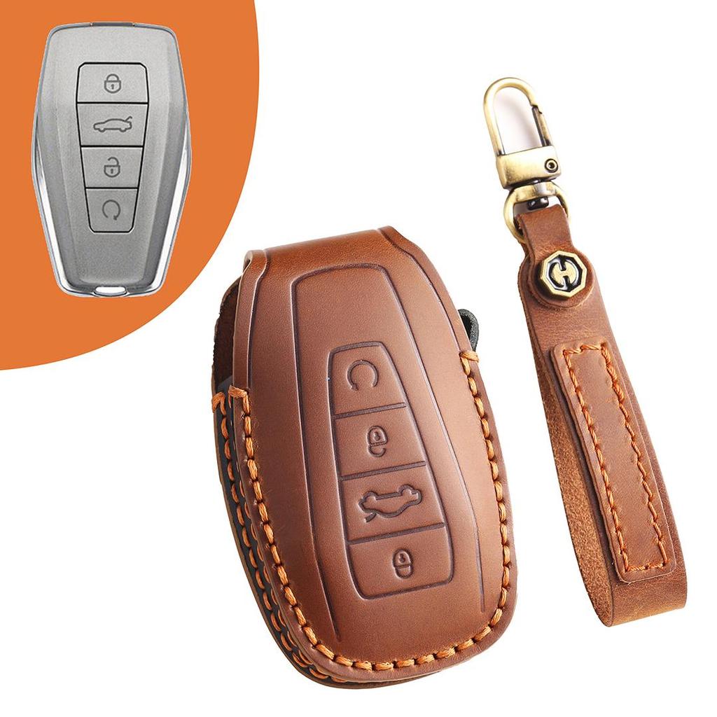 Suitable for Geely Binyu  Handmade Cowhide High-End Car Key Cover