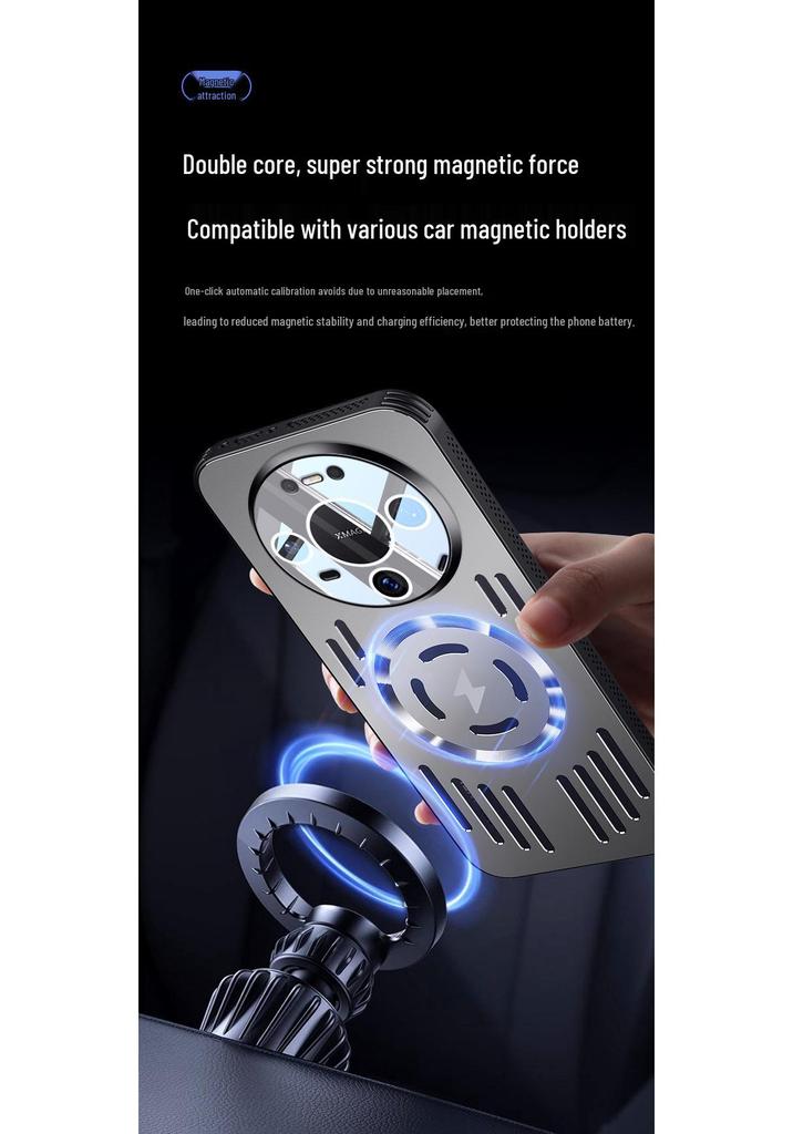 Huawei Pura90p/Mate80 Metal Frosted Magnetic Suction Nova15 Heat Dissipation Case