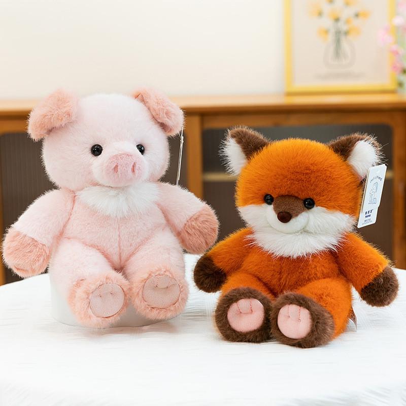 Cute Pig Bear Fox Plush Toy Cushion With Pp Cotton Filling For Kids And Teens Sleep Comfort