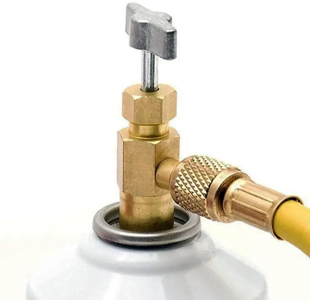 1/4 Thread Adapter R-134a Refrigerant Can Dispensing Bottle Tap Opener Valve 60*35mm Car Air Conditioner Auto Car Accessories