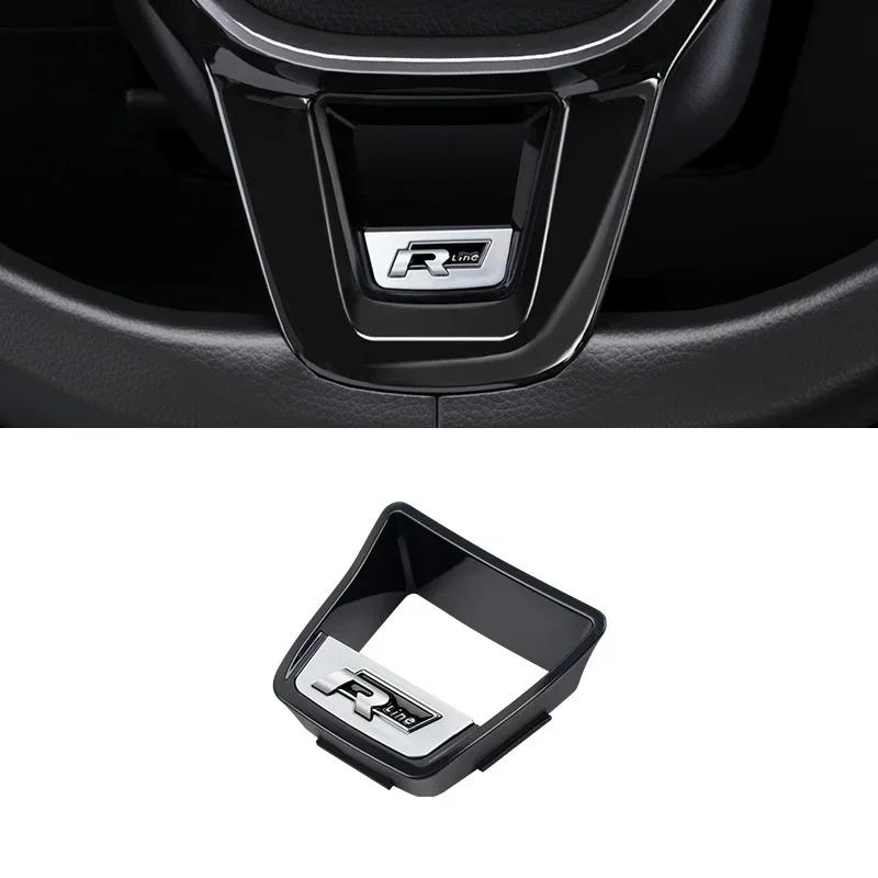 

New Senior R Rline Logo Car Steering Wheel Trim ABS Plating Stickers Accessories For Volkswagen GTI Polo Golf Scirocco Jett