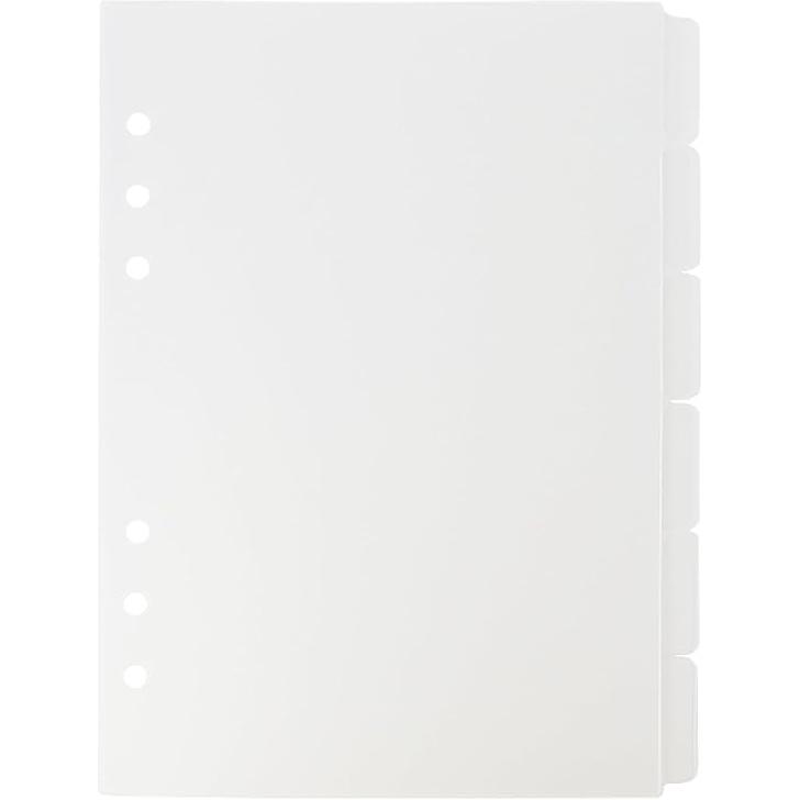 Mogoostry 2 Pack A5 Binder Dividers 6 Tabs Clear Plastic Binder Index Tabs Planner Divider for Round Ring Binder Sheet Protector (Total 12 Dividers)