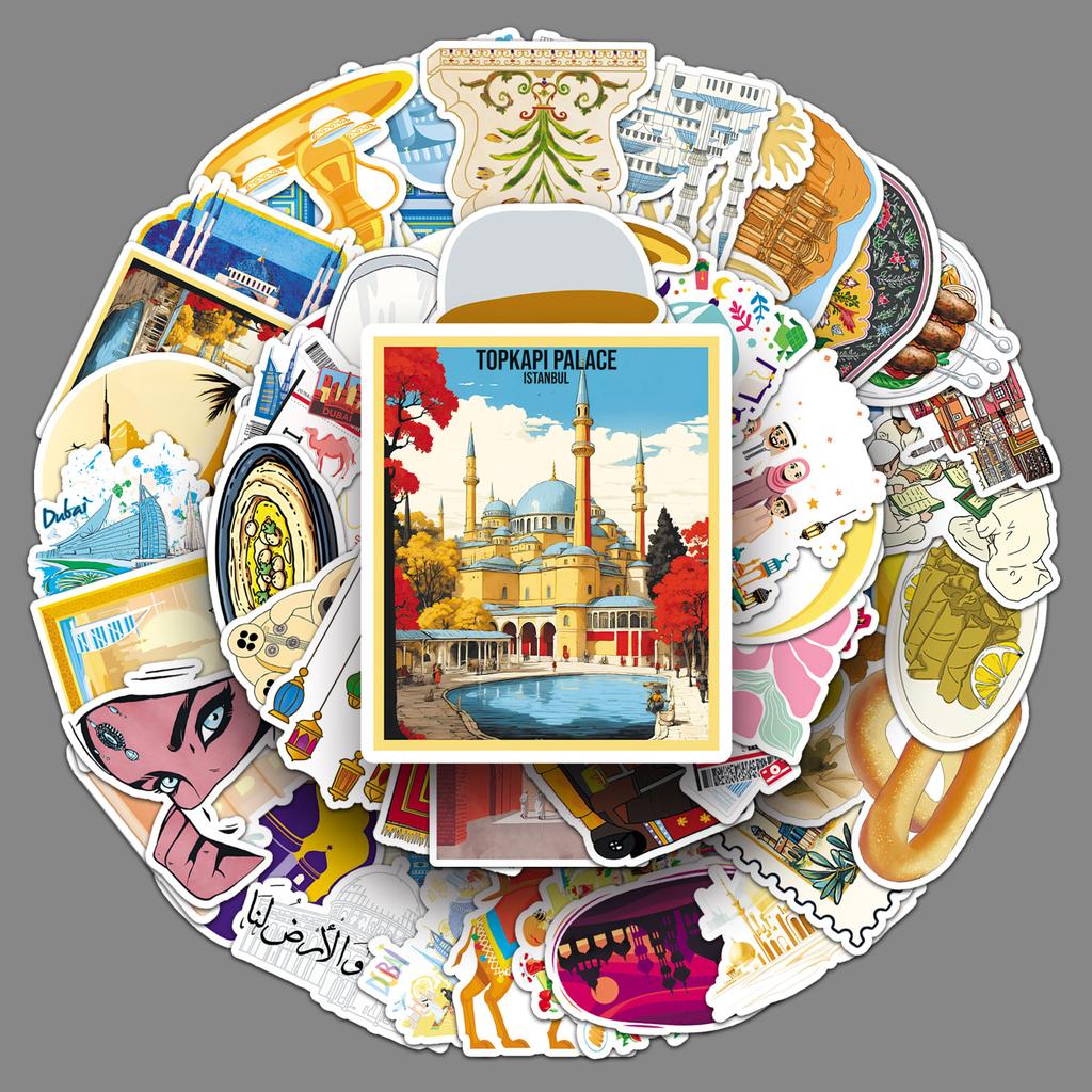 50 Middle East Graffiti Stickers Personalized Outdoor Landscape Travel Decoration Water Cup Mobile Case Suitcase Stickers