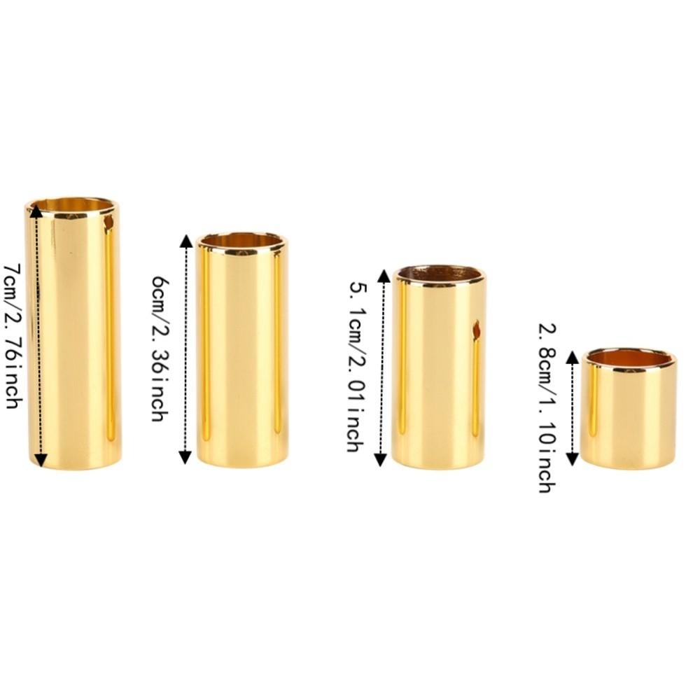 4PCS Metal Guitar String Slide Golden Color Metal Slide Guitar Bass Slide  For Electric Guitar